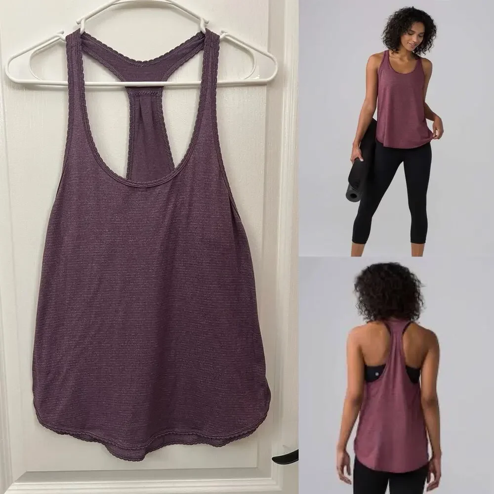 Lululemon 105 F Singlet in the color Heathered Purple Fog Tank Top Size 4
